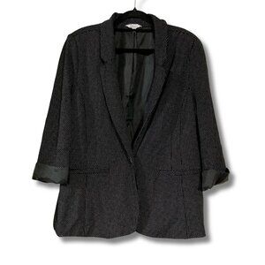 REITMAN'S Plus-size black white mini polka dot 3/4th sleeve blazer XL 1X jacket
